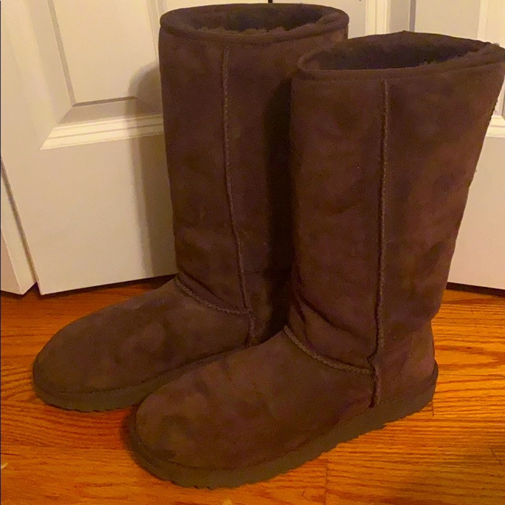 Tall UGG boots classic dark brown size 12